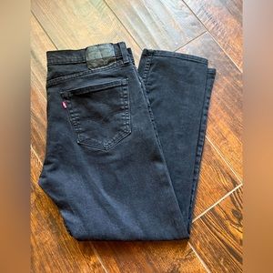 Men’s 502 Levi’s (Taper fit) 36x30 Black denim jeans.  Previously worn!
